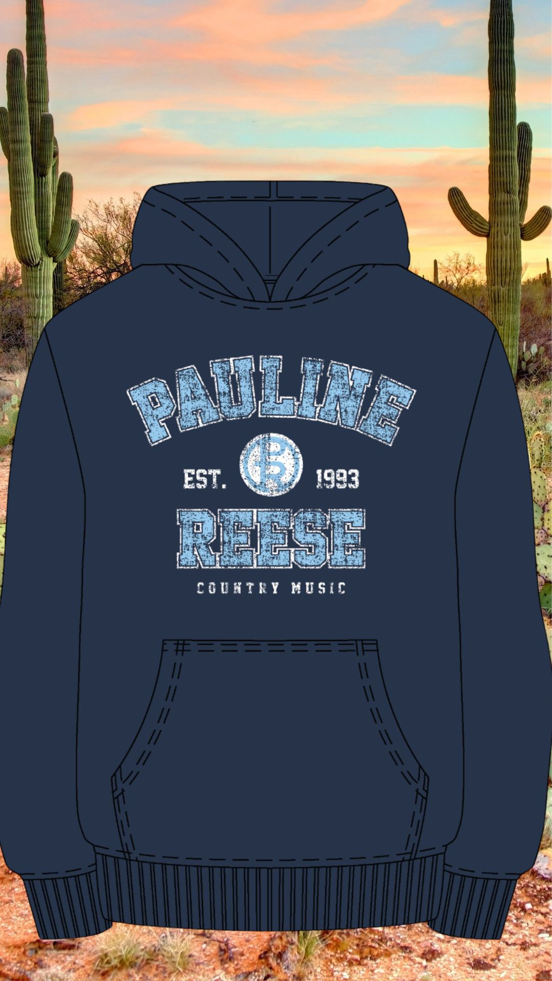 PR NAVY BRAND HOODIES