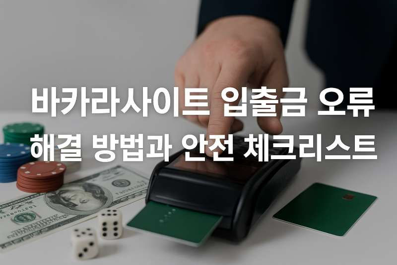 바카라사이트 입출금 오류 해결 방법과 안전 체크리스트