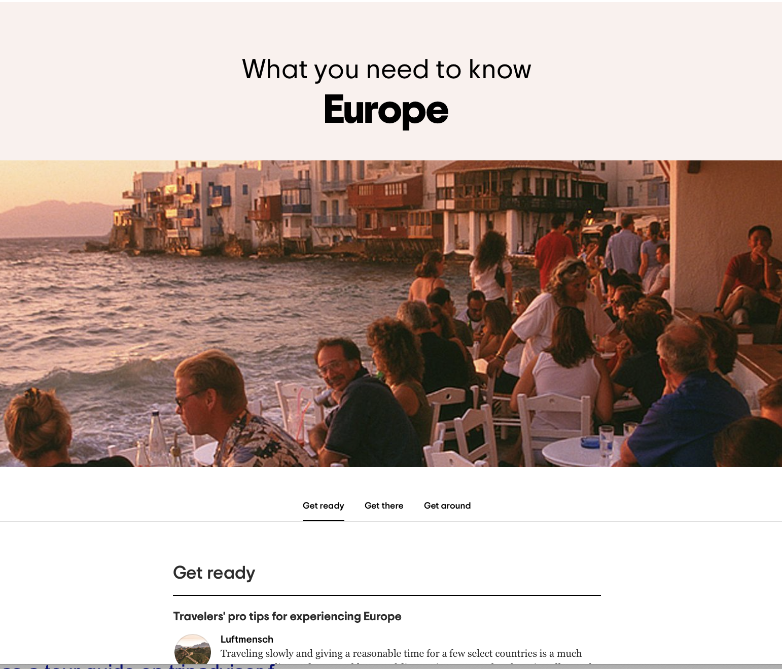 Destination specific guides at TripAdvisor