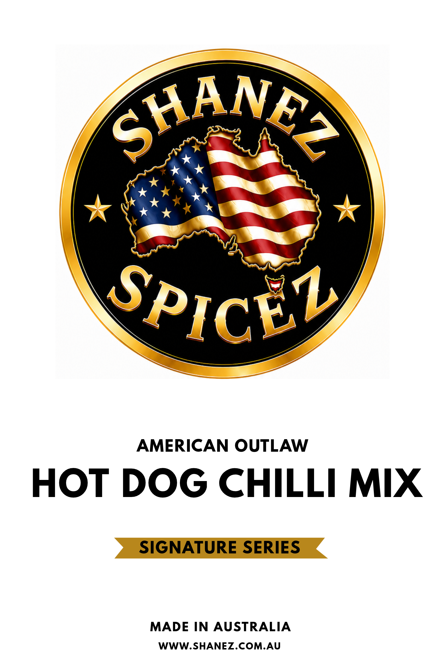 America Outlaw Hot Dog Chilli Lable