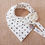 Miniatura: Conjunto Bandana + Prendedor de Chupeta Poás e Florezinhas Off-White com Preto