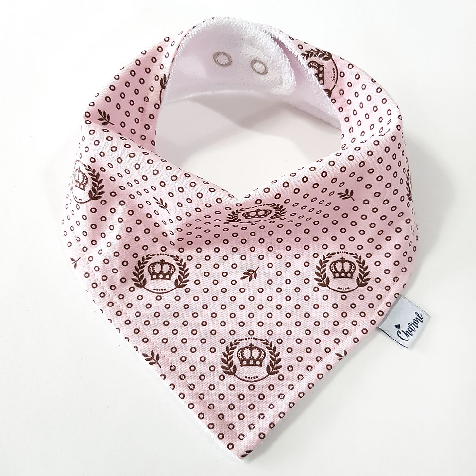 Bandana Coroas Rosa com Chocolate