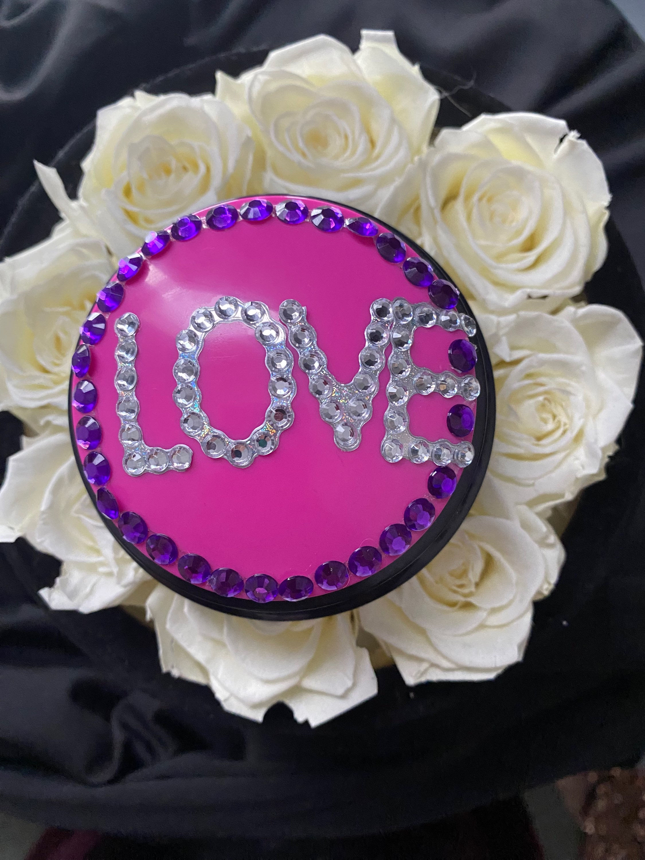 Vet’s Favor Buttons “Love”Pink /Purple solid color