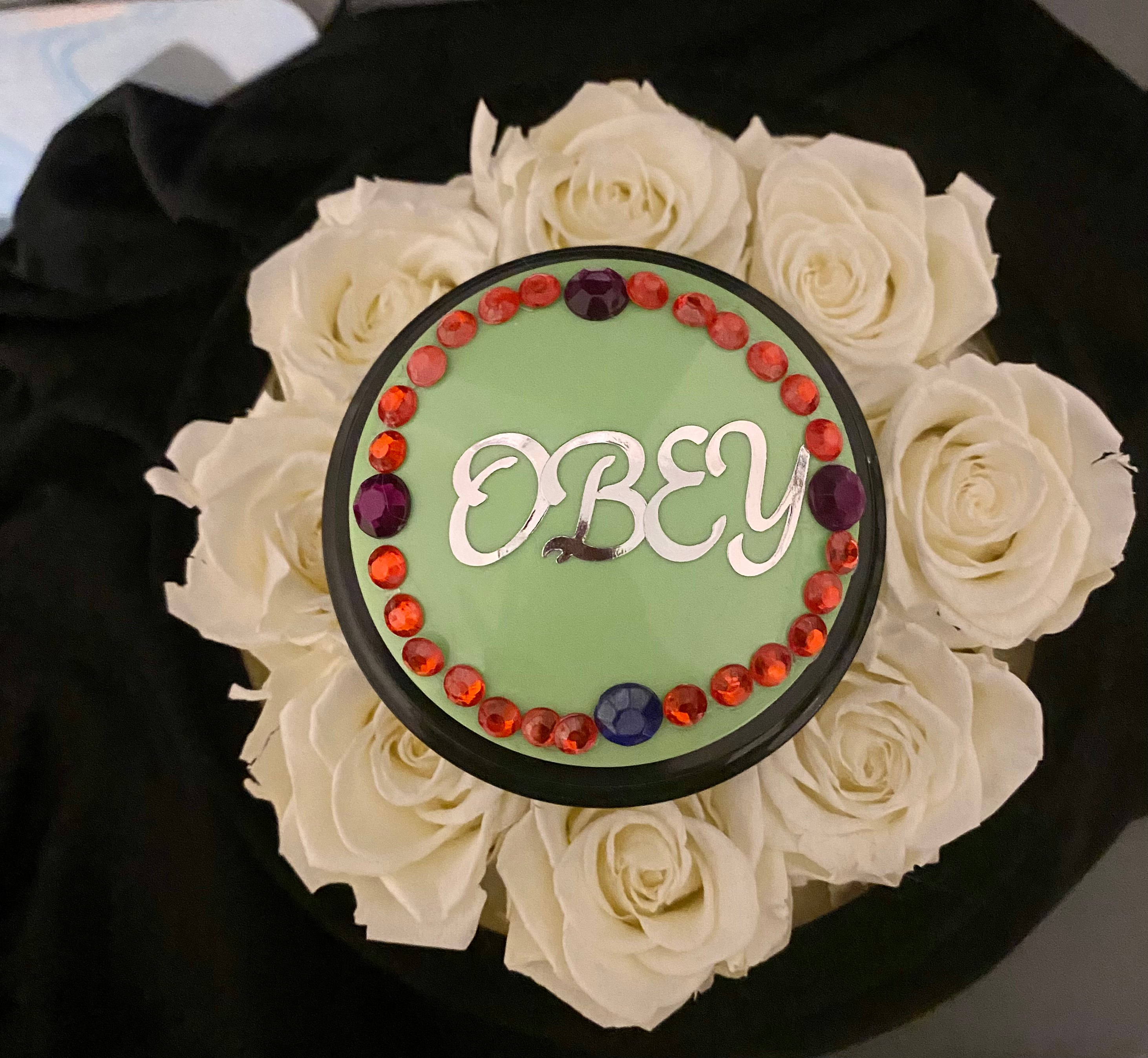 Vet’s Favor Buttons “Obey”/Green/Rim combo