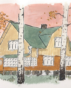 Vekarateatteri Hyyppärä Kulttuuritalo Kerava akvarellimaalaus