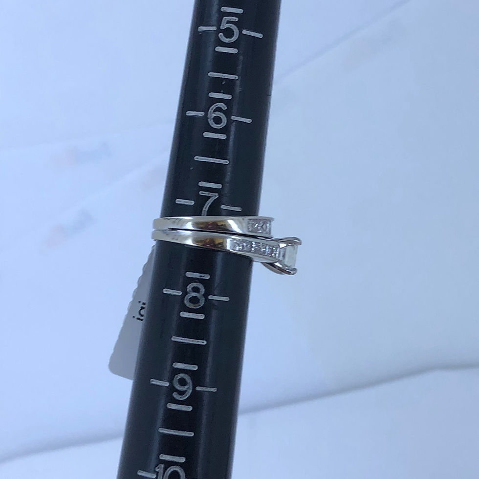 Thumbnail: 14k white gold diamond ring set size 7.25