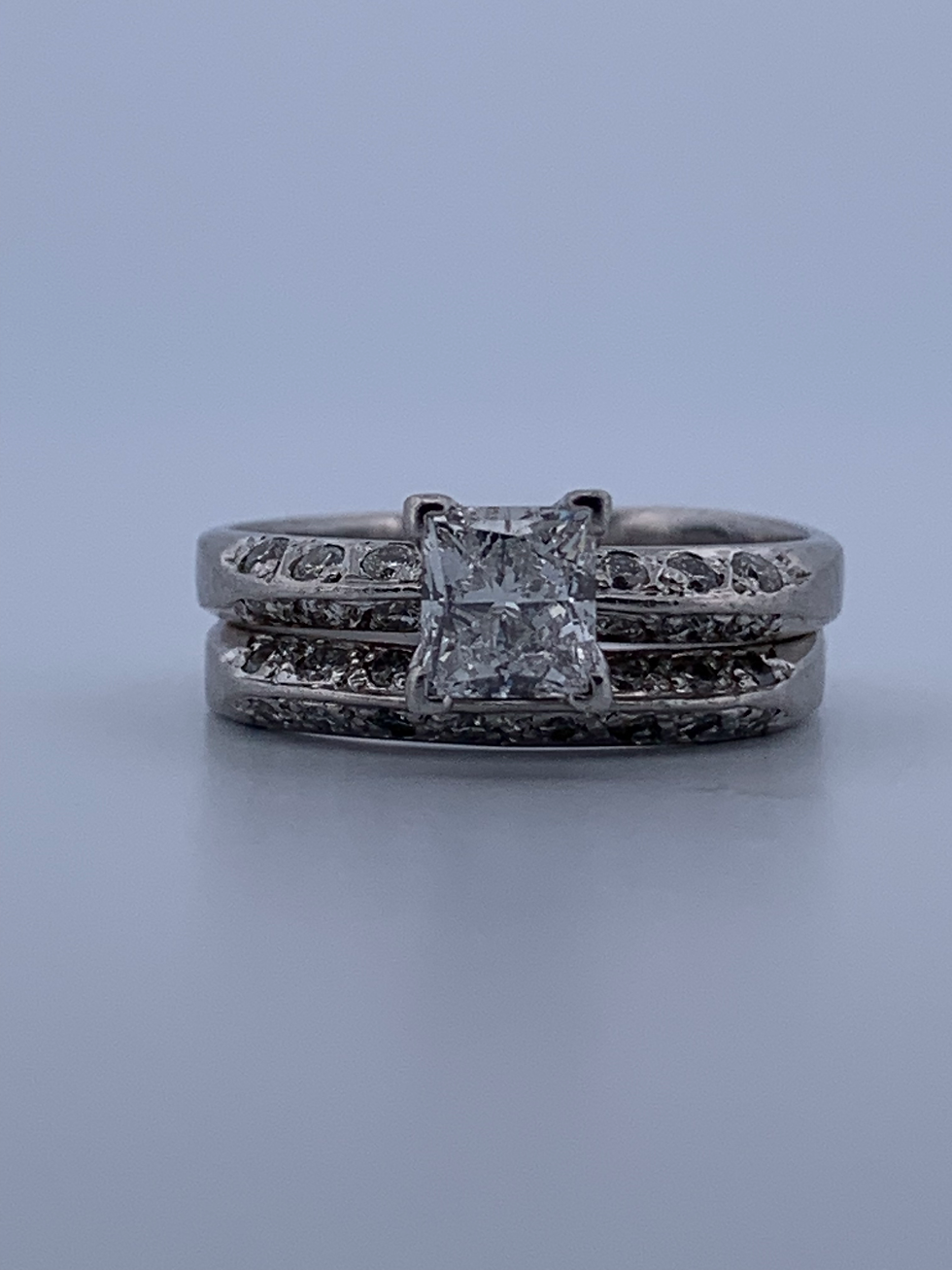 Thumbnail: Platinum 1.58ct diamond ring set size 7.25