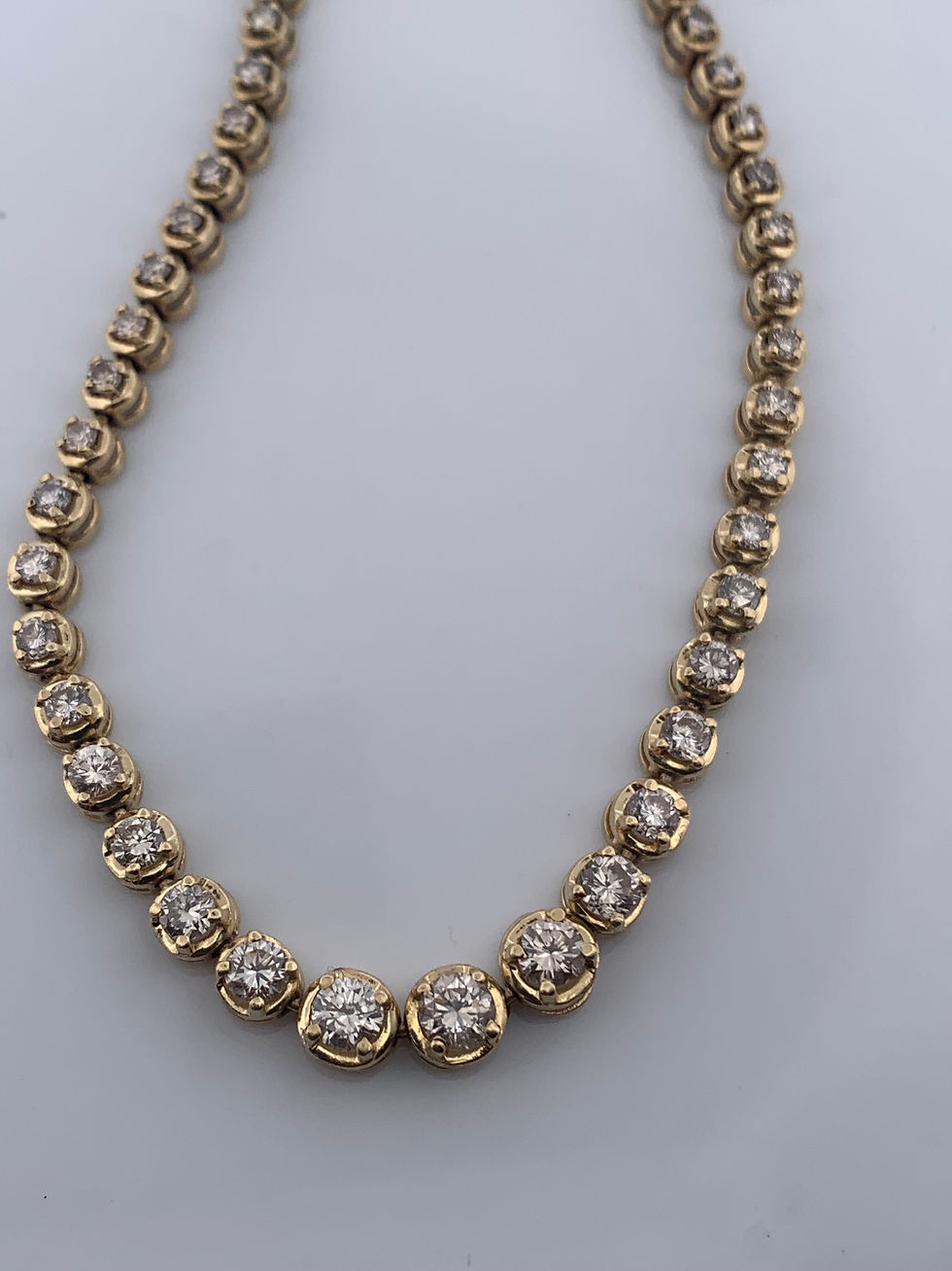 Thumbnail: 14k yellow gold diamond 3 ct tennis  bracelet 7.5”
