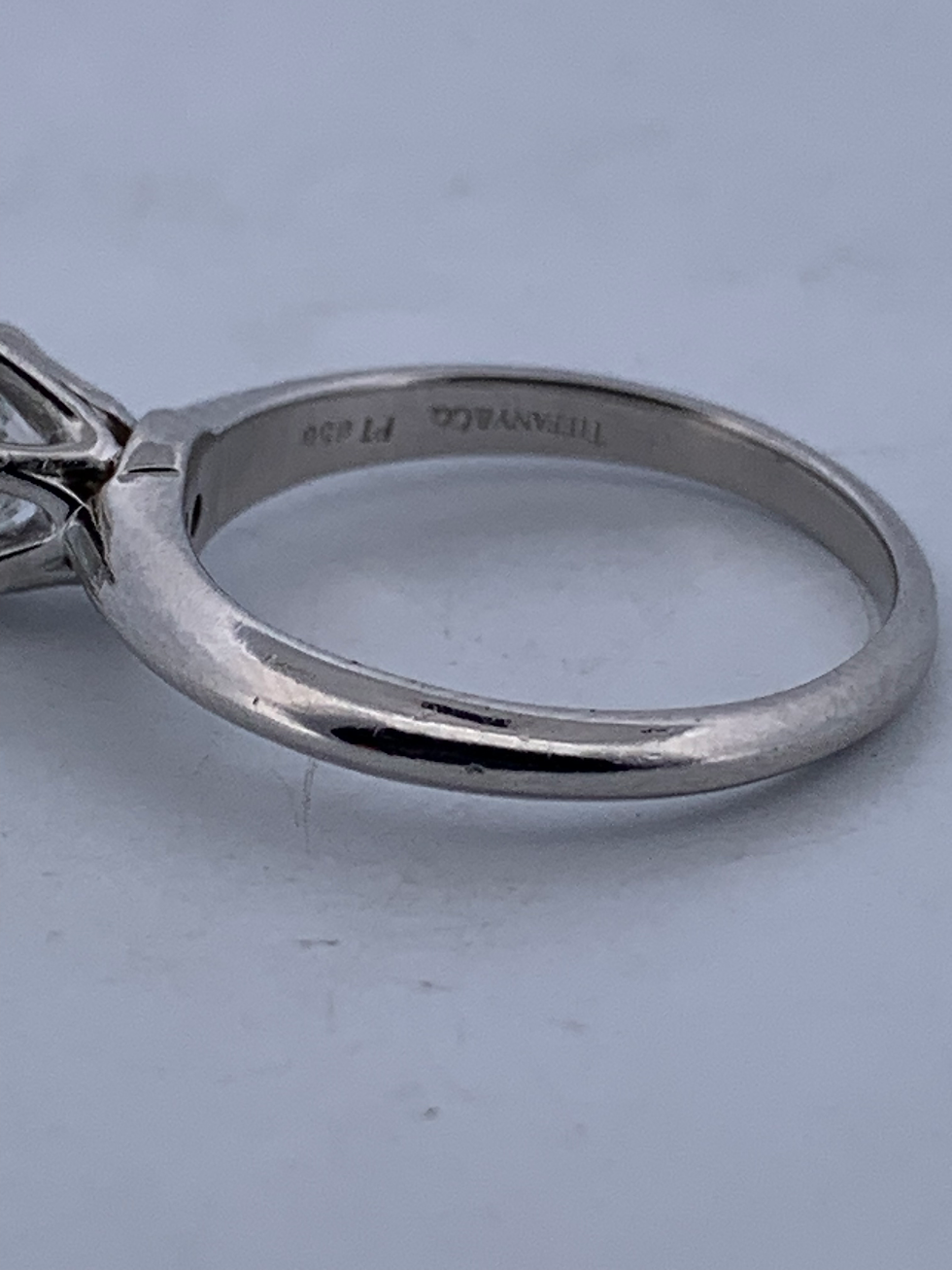 Thumbnail: Tiffany & co 0.82ct f vs1 round diamond solitaire ring size 5