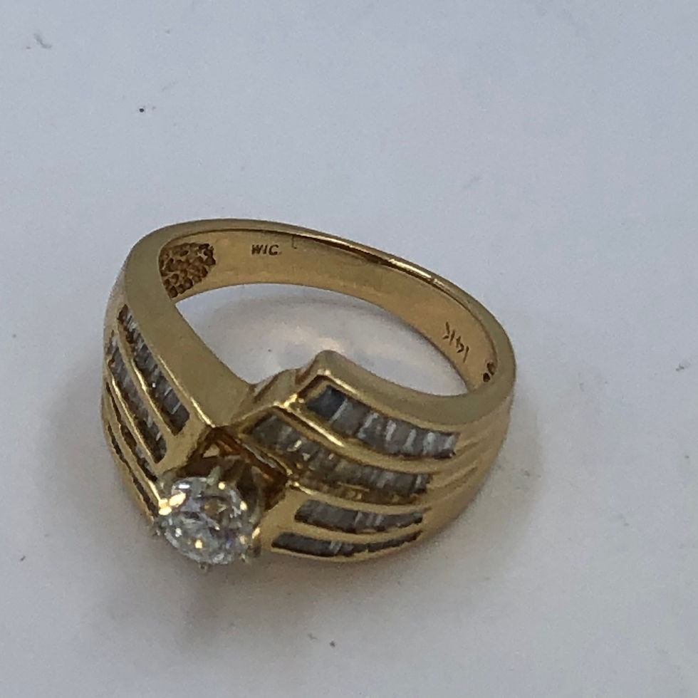 Thumbnail: 14k yellow gold  diamond  ring size 6
