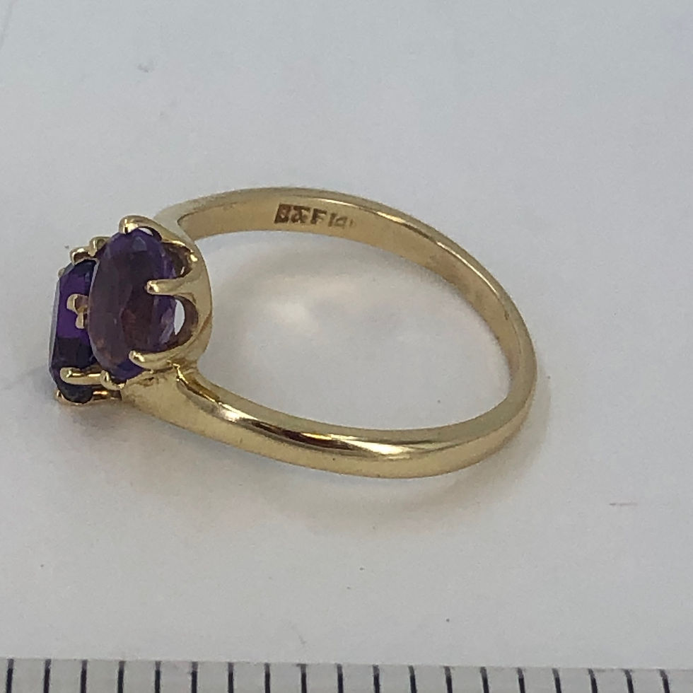 Thumbnail: 14k yellow gold amethyst  ring size 7.5