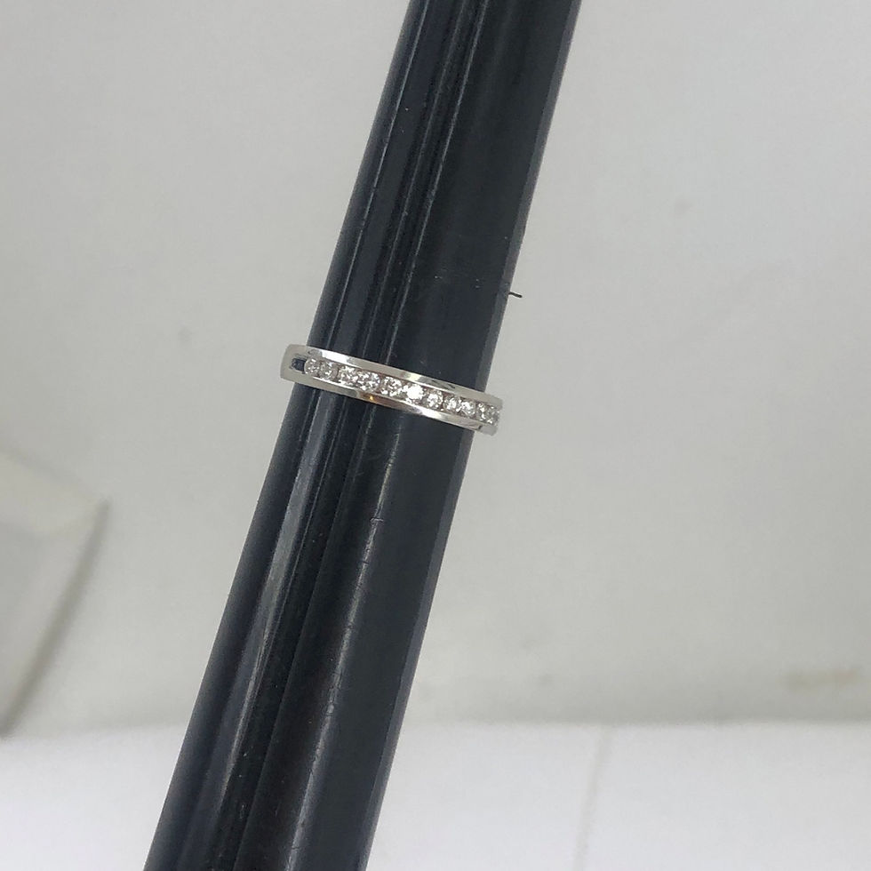 Thumbnail: 14k white gold diamonds  wedding band size 5.25