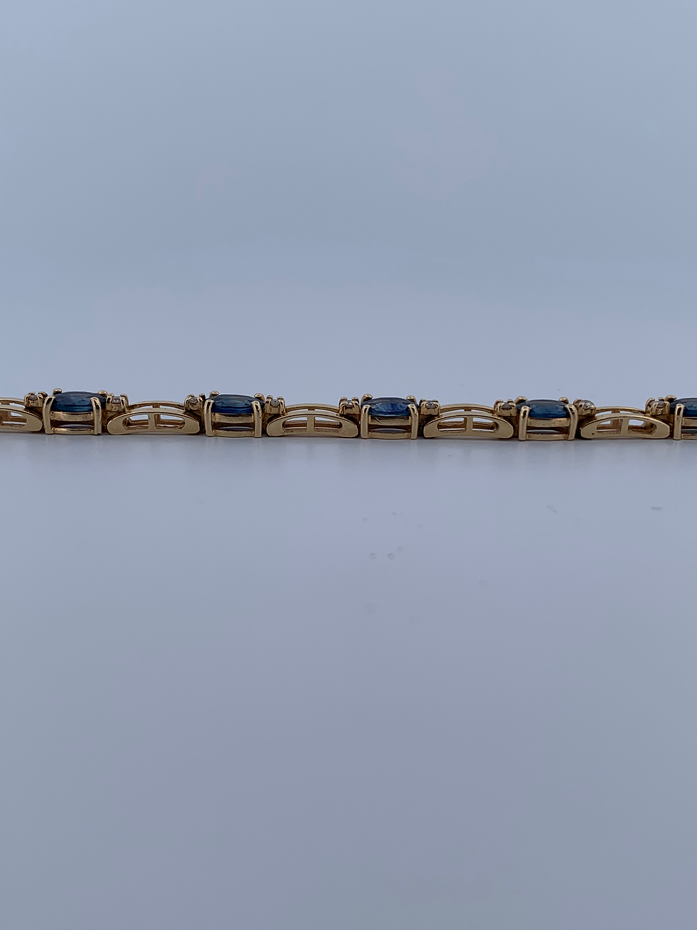 Thumbnail: Effy 14k yellow gold sapphire & diamond bracelet 7.5”
