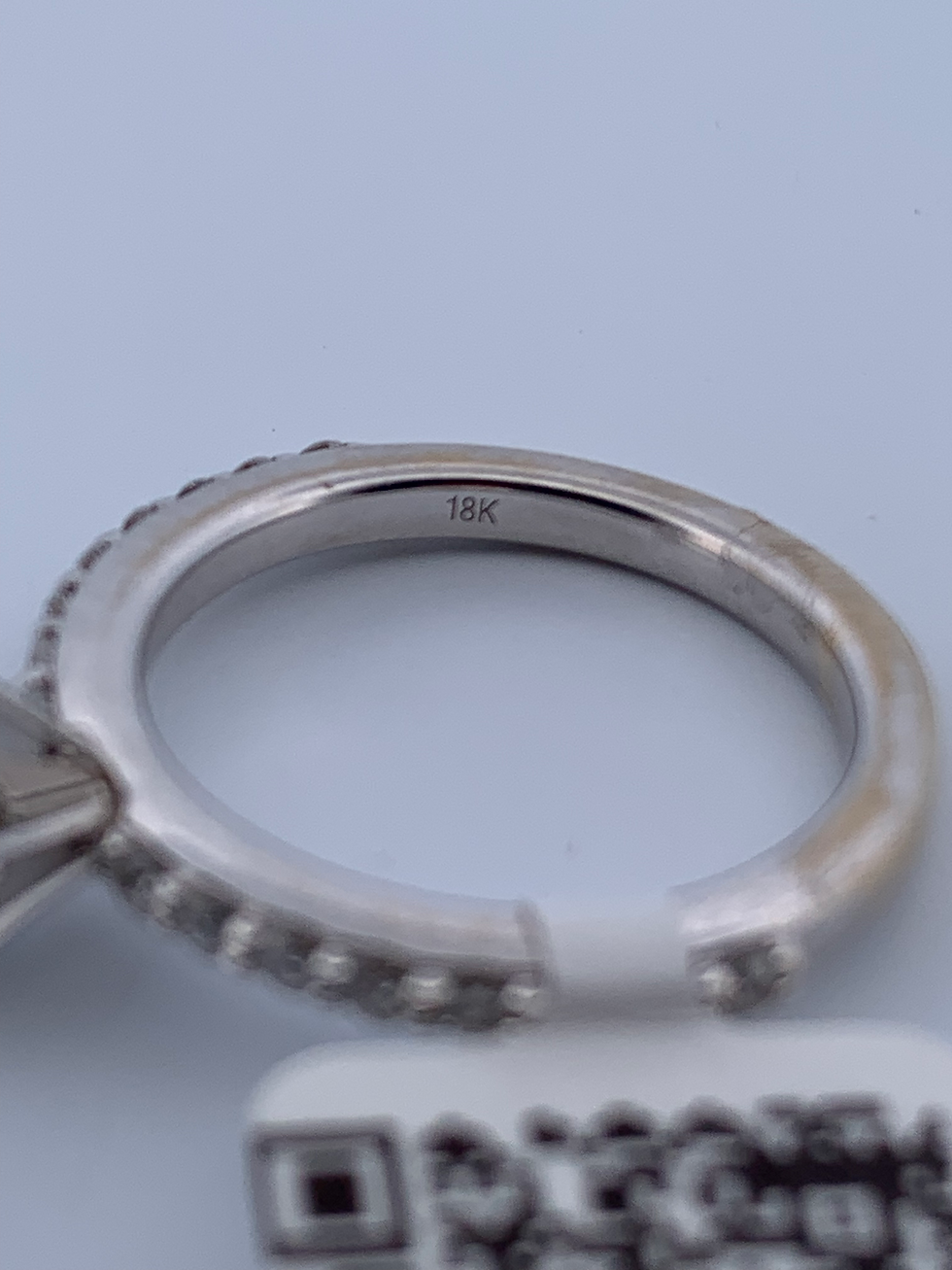 Thumbnail: Gia certified pear shpe 18k white gold 1.10ct diamond ring size 5.25