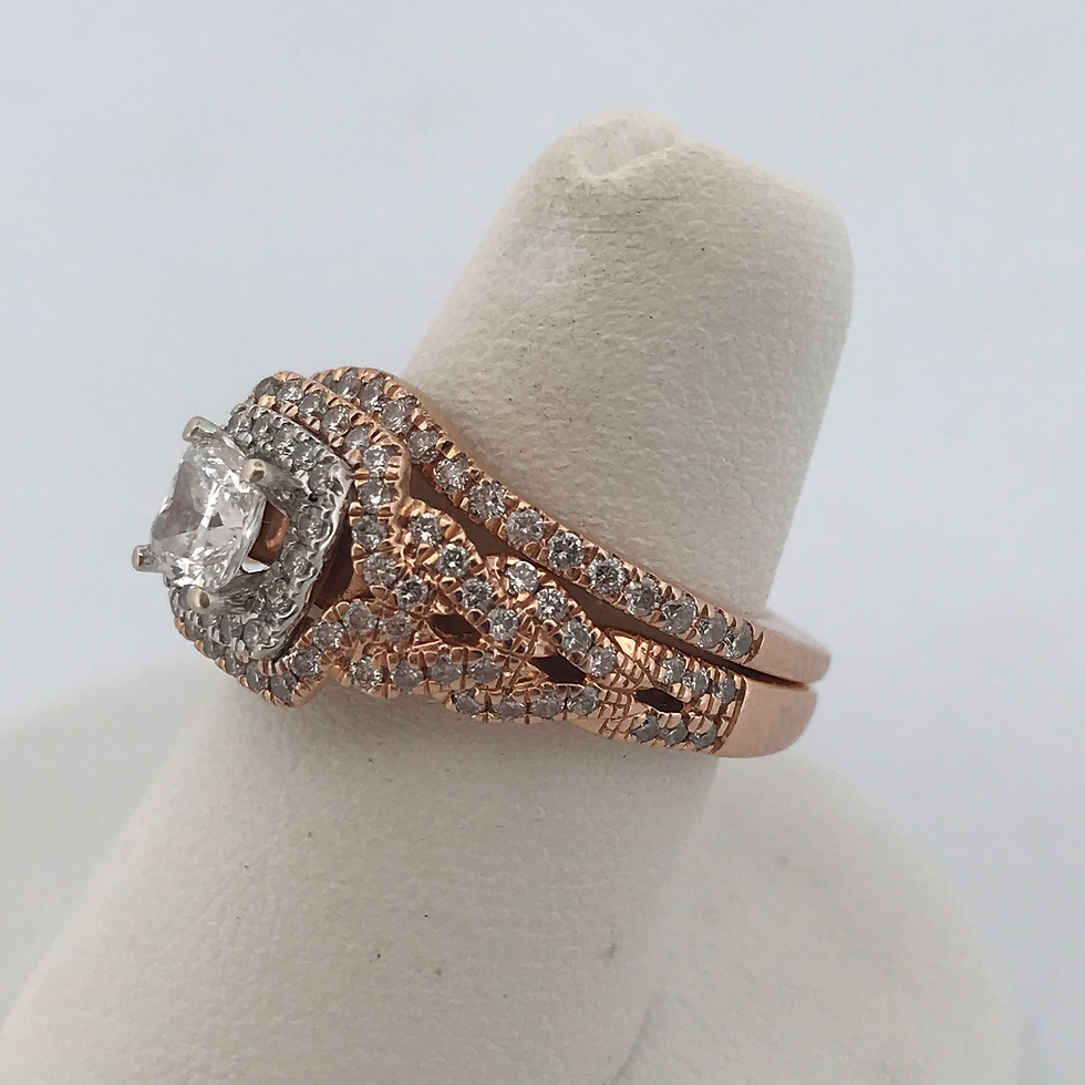 Thumbnail: 14k Rose Gold 1.25ct Dimond ring set size 5.5