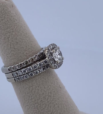 Thumbnail: 14k/10k white gold 2ct diamond ring set size 6