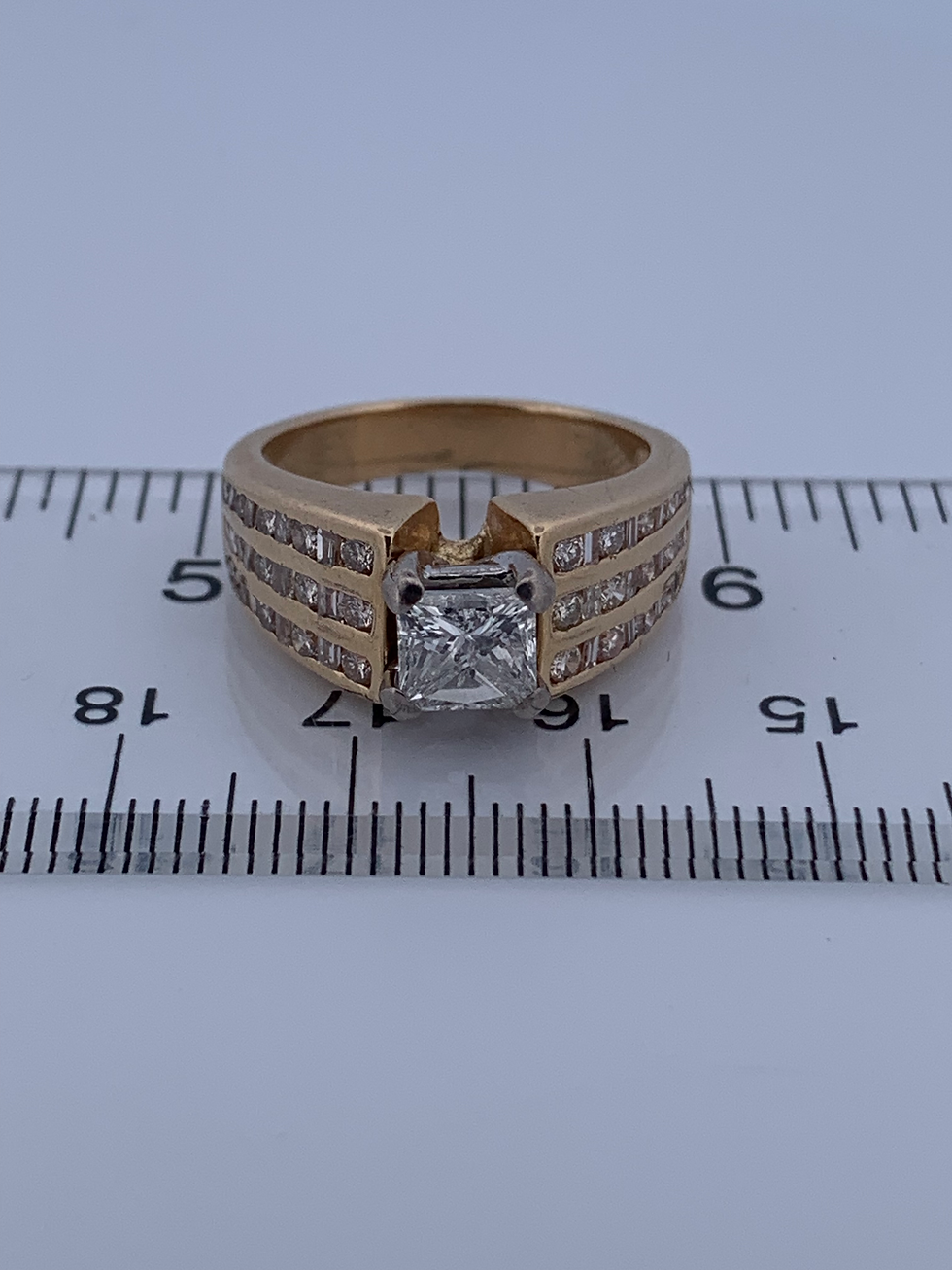 Thumbnail: 14k yellow gold 1.90ct diamond ring size 7.5