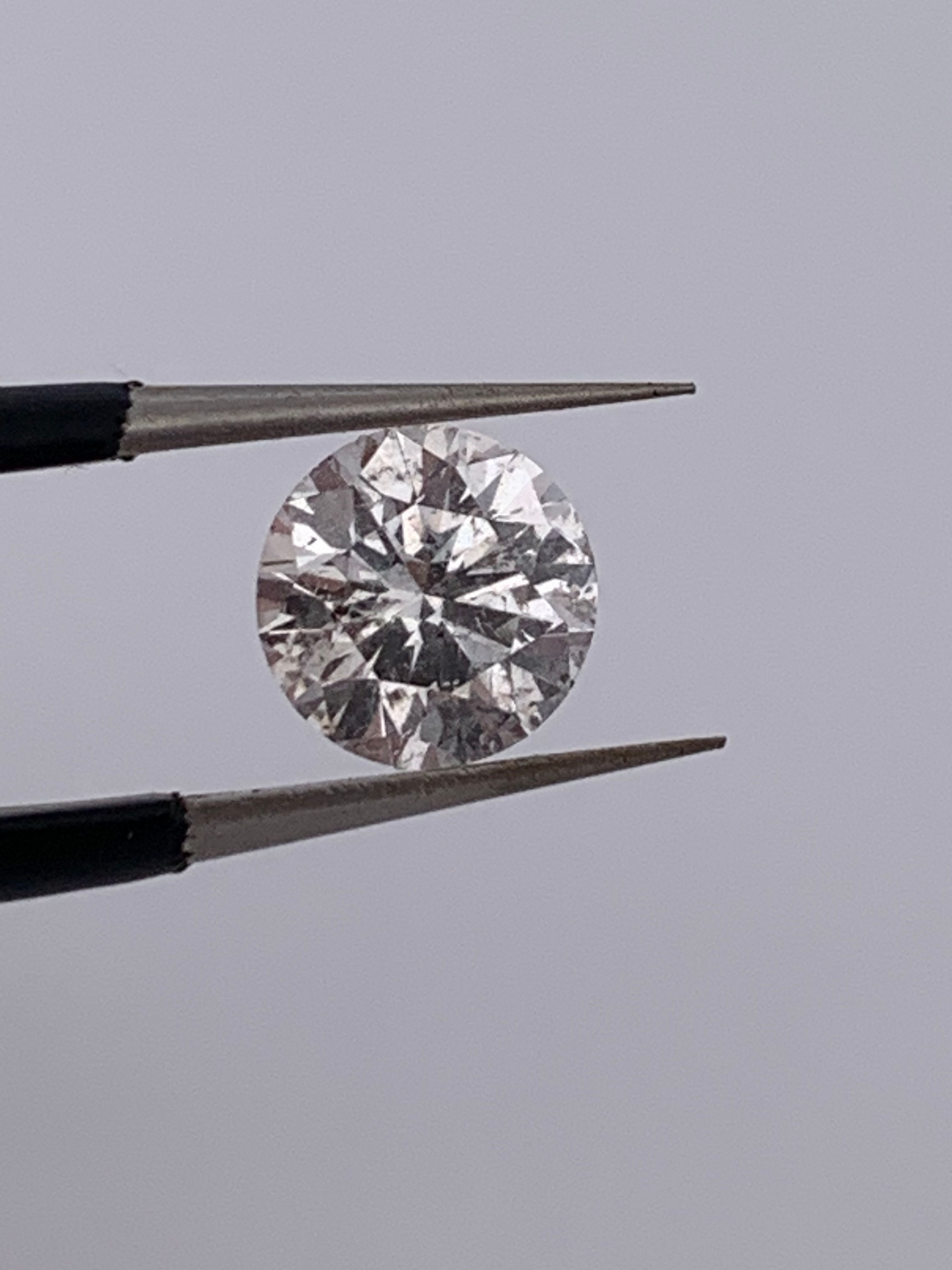1.23ct Gia certified round natural diamond h i2 