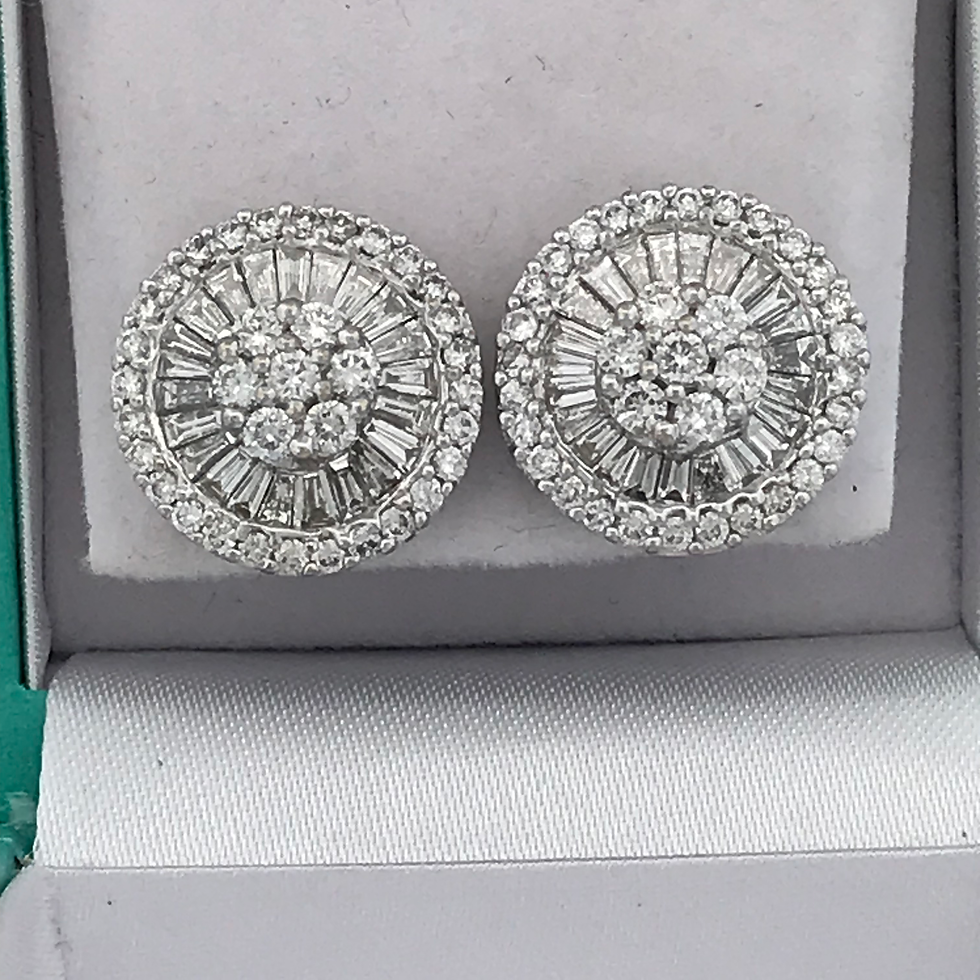 Thumbnail: 18k white gold ct Diamond earring 15.5mm long 