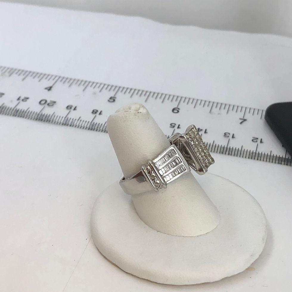 Thumbnail: 14k white gold diamond ring size 7.5