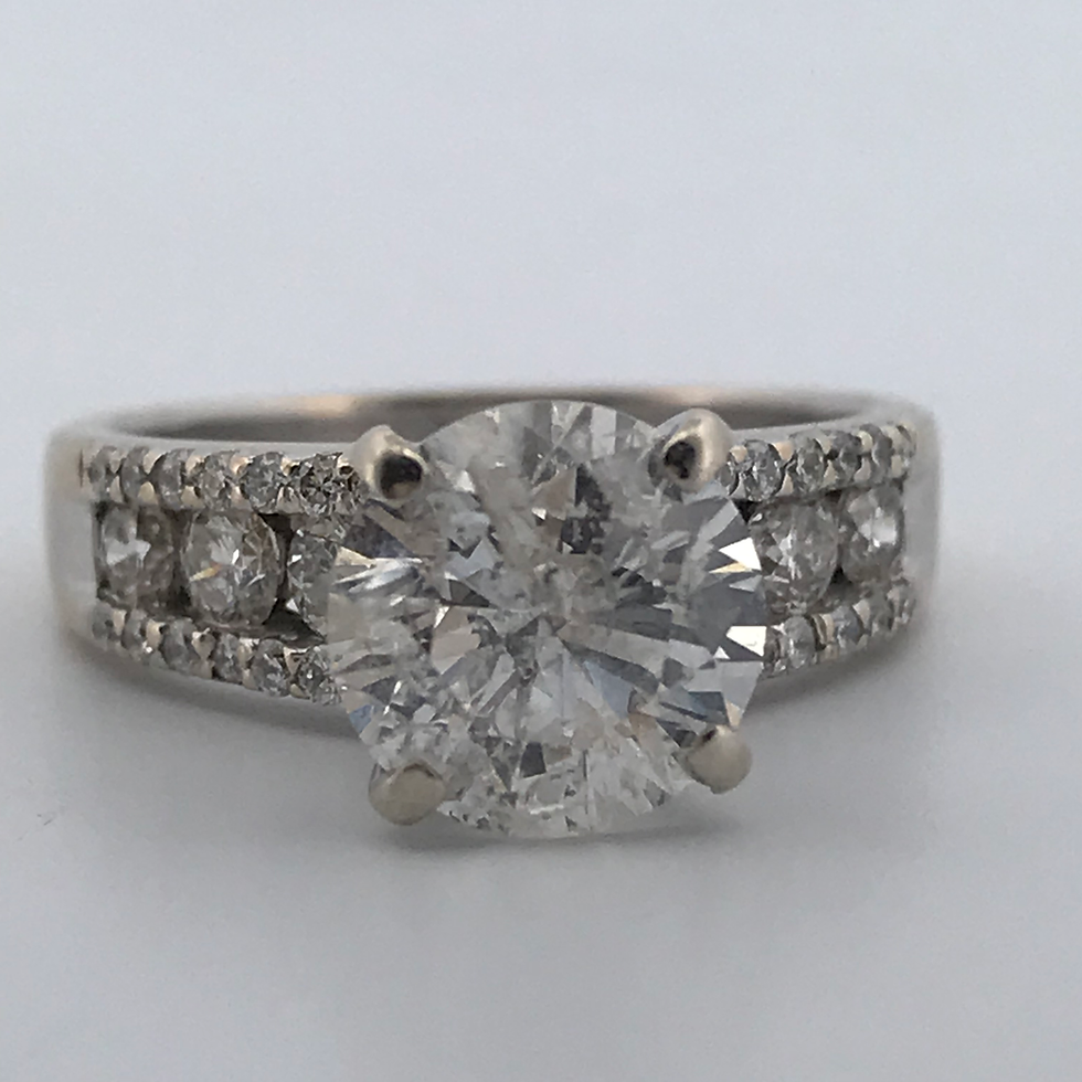 Thumbnail: 18k White gold 3.80ct diamond ring set size 6.5