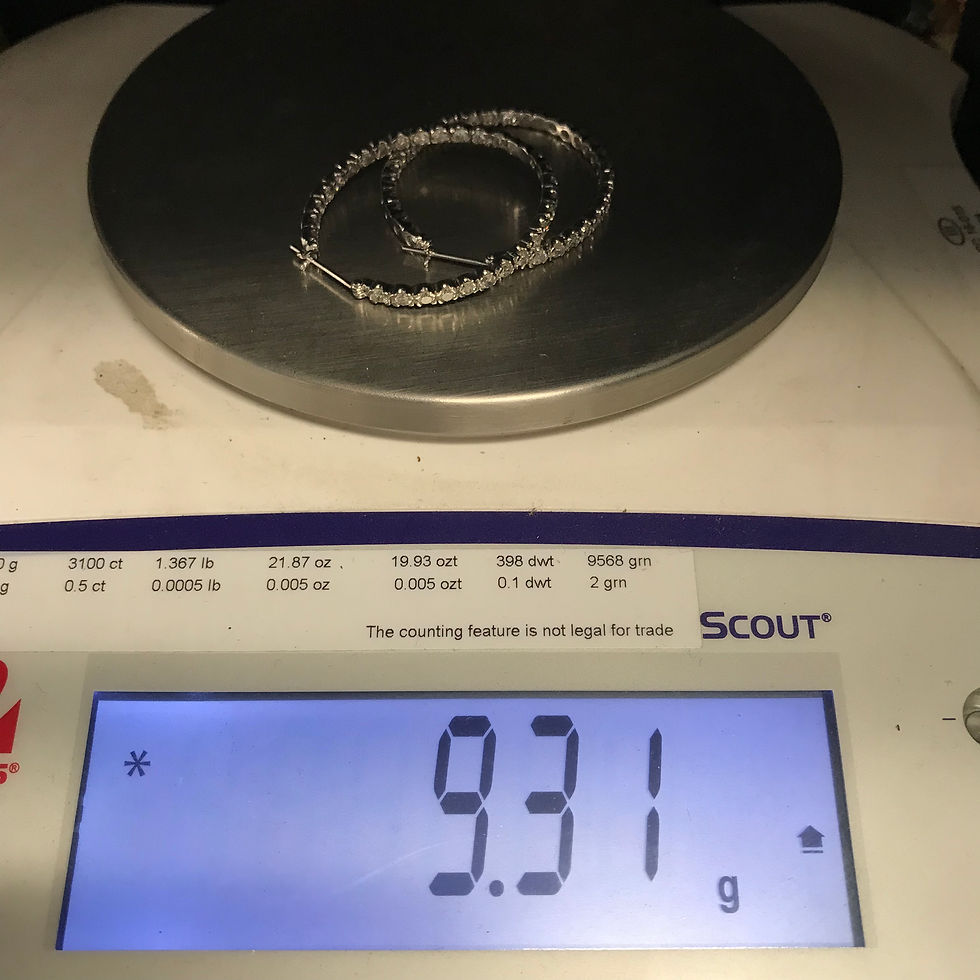 Thumbnail: 18k white gold 4ct diamonds hoop earrings