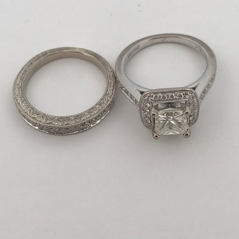 Thumbnail: 14k white gold 1.50ct diamond ring set size 4.5