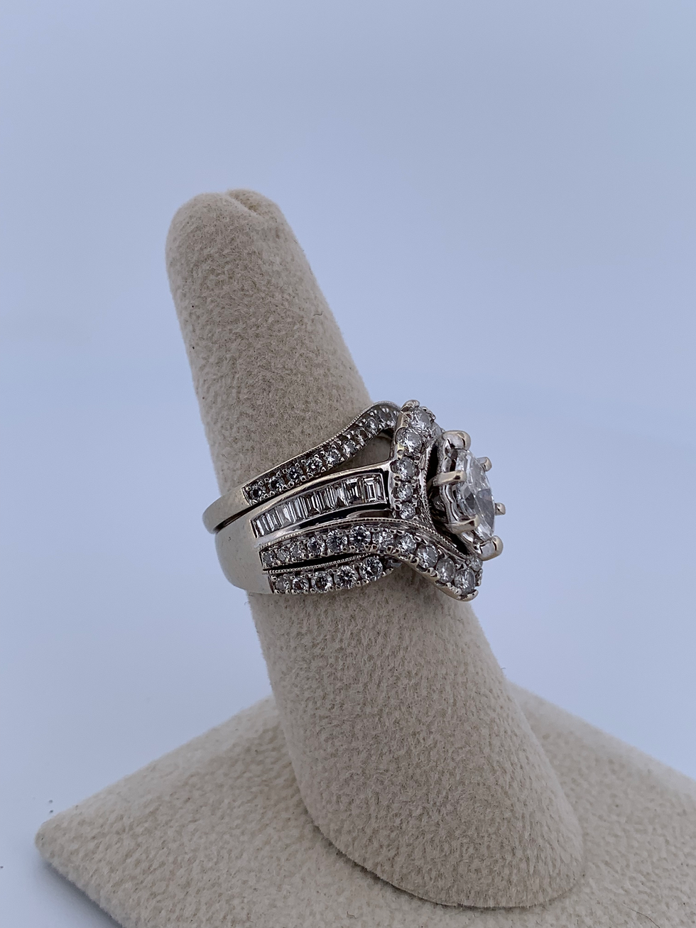 Thumbnail: 14k white gold 2.46ct diamond ring set size 7.25