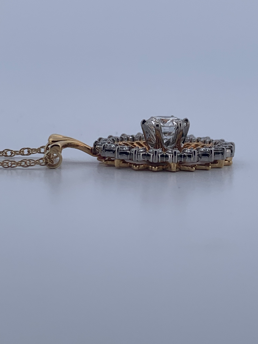 Thumbnail: 14k yellow gold 1+ct diamond necklace 17”