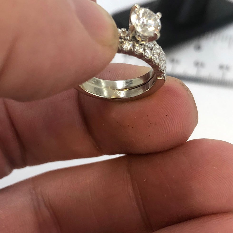 Thumbnail: 14k white gold diamond ring set size 4.5