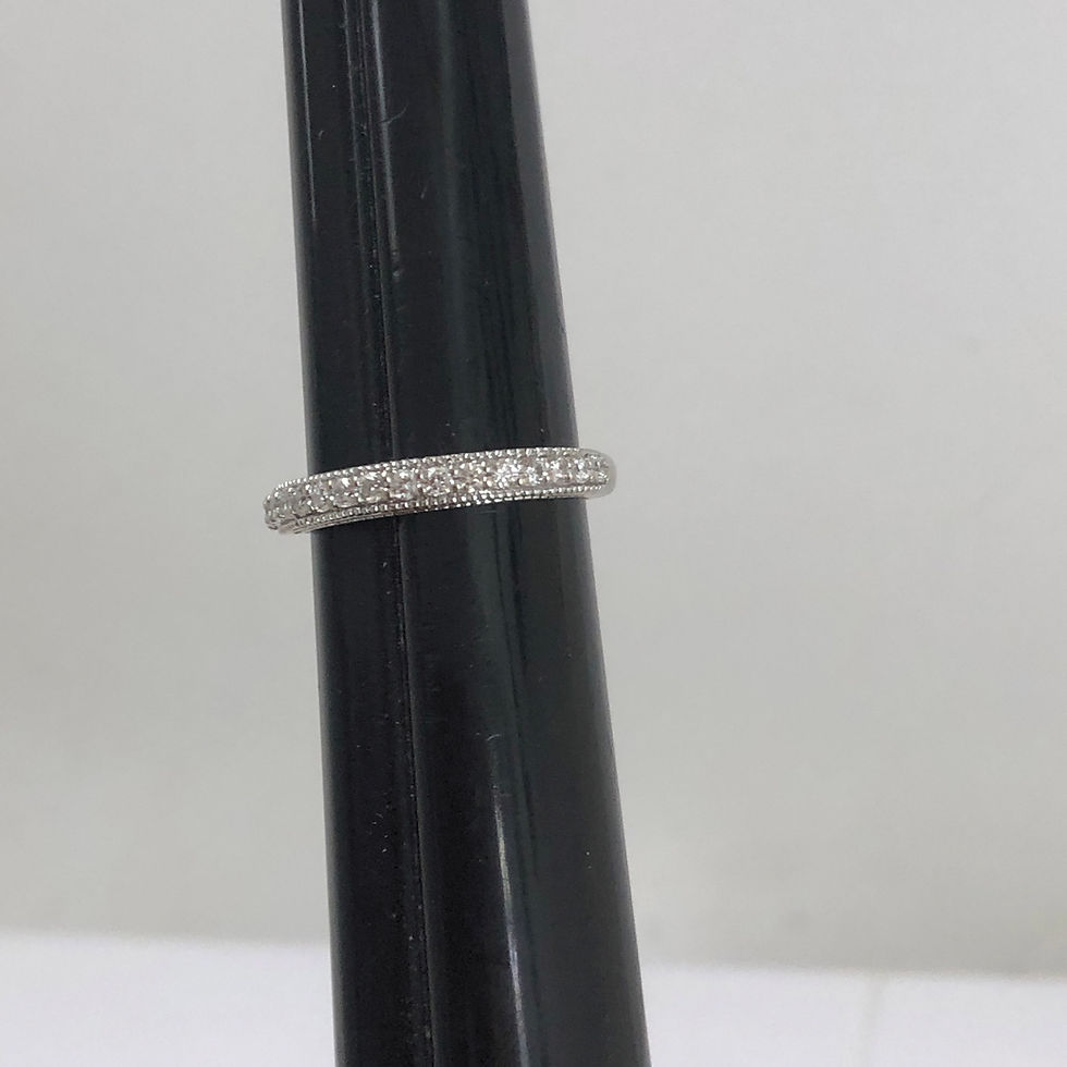 Thumbnail: 14k white gold diamond wedding band size 7