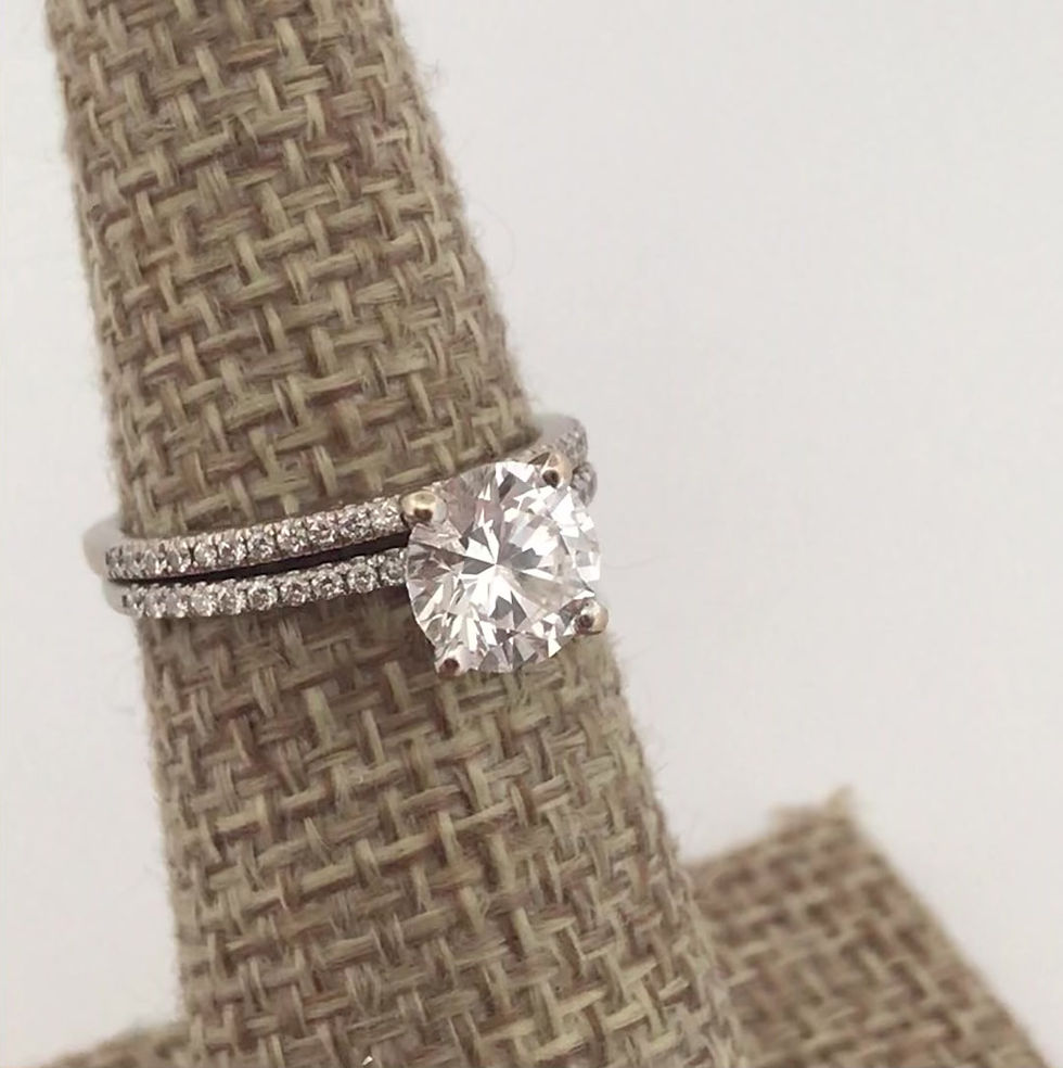 Thumbnail: 18k white gold Bridal set 1.8ct GIA certified F VVS2 size 4