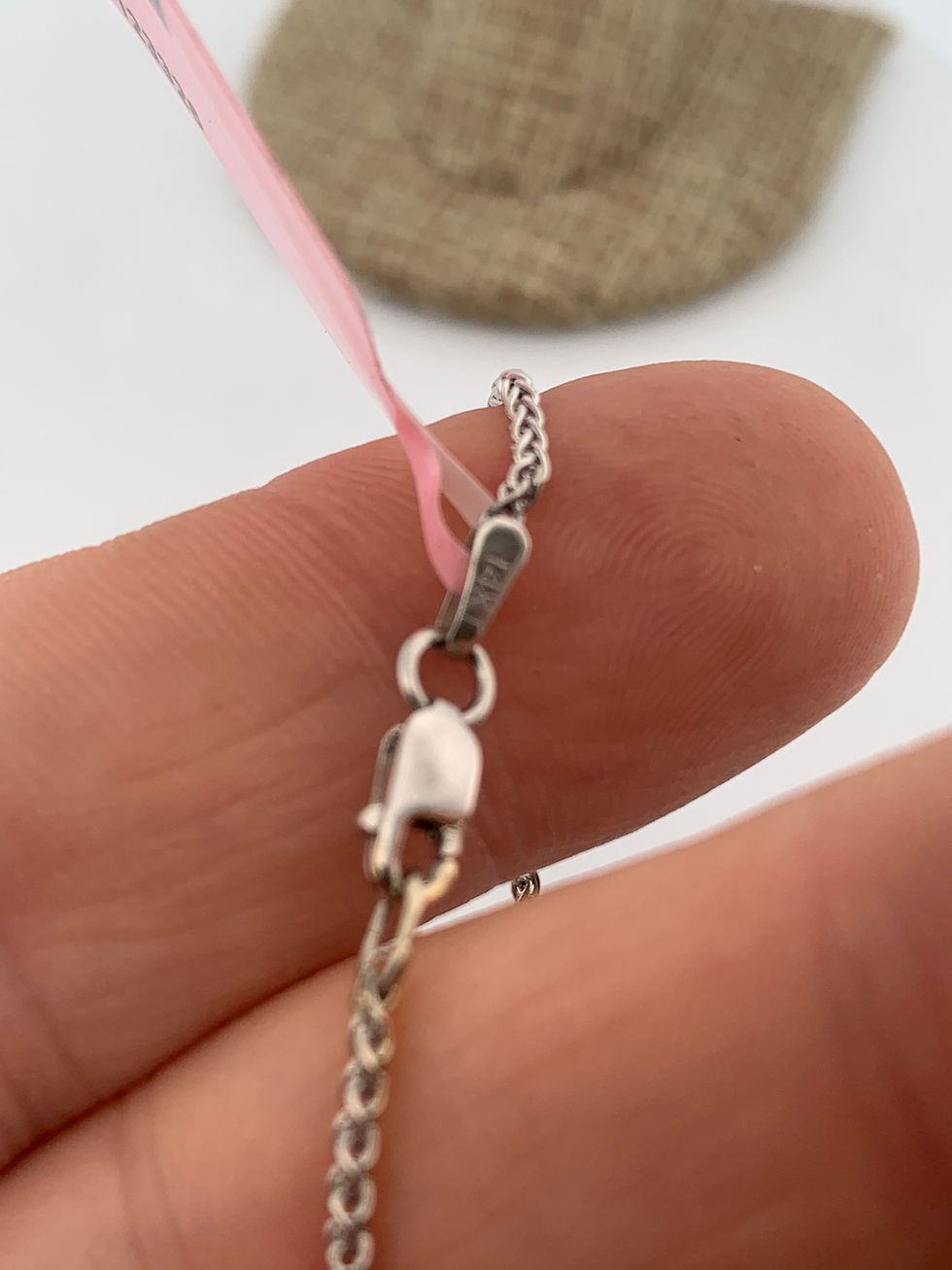 Thumbnail: 14k white gold diamond  necklace 16”  