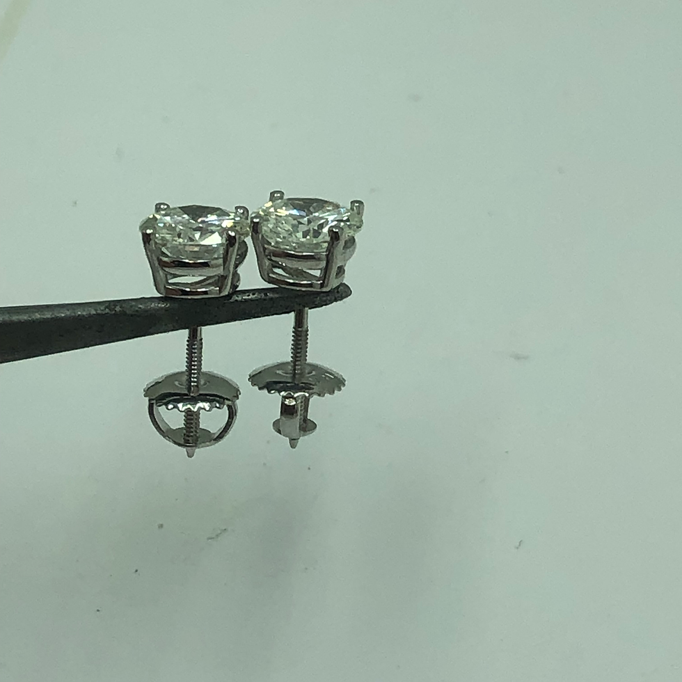 Thumbnail: 18k white gold Gia certified 2.22ctw diamond  stud earrings 