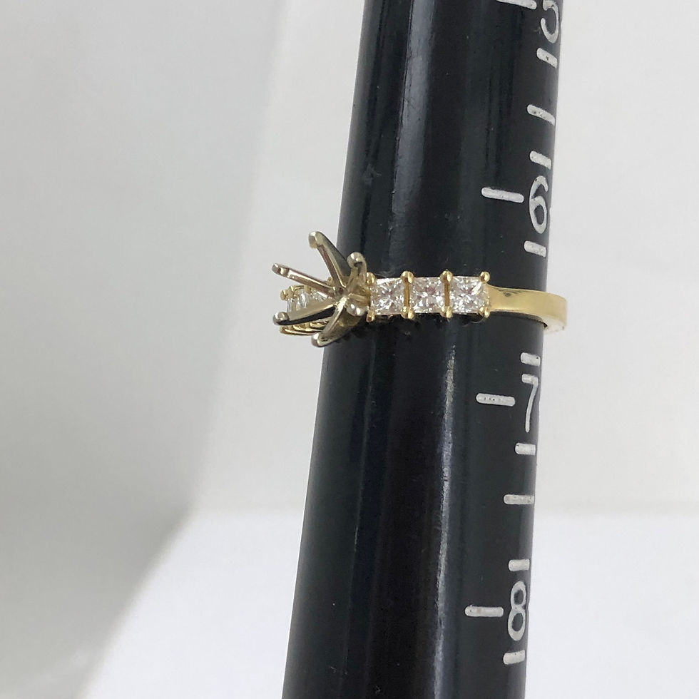 Thumbnail: 14k yellow gold diamond semi mount ring size 6.5