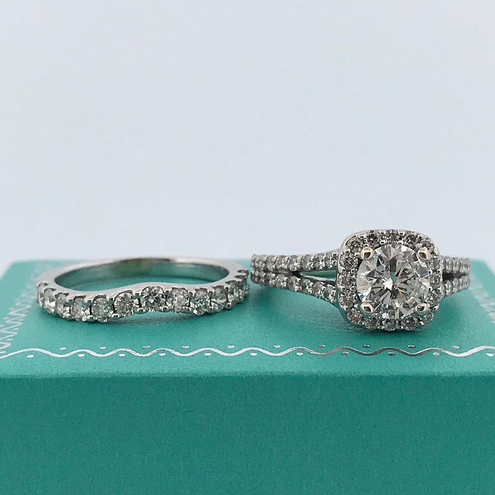 Thumbnail: 14k white gold 2.14ct Diamond Ring set size 6.5