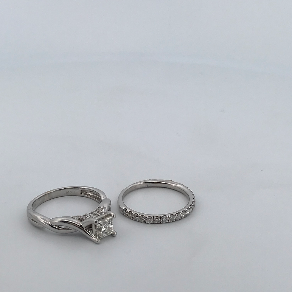Thumbnail: 14k white gold 1.48ct diamond ring set size 7
