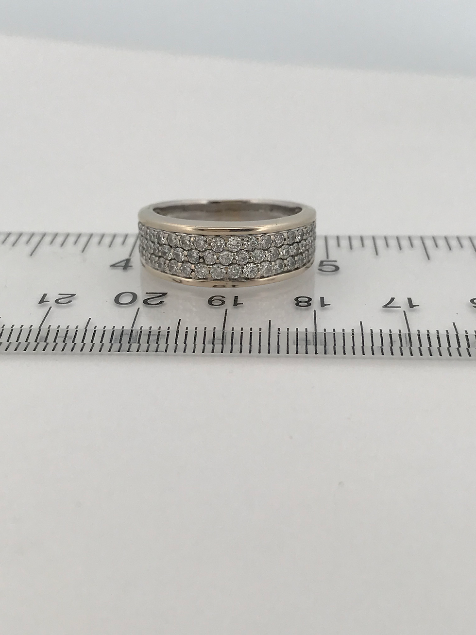 Thumbnail: 10k white gold 1ct diamond band size 8