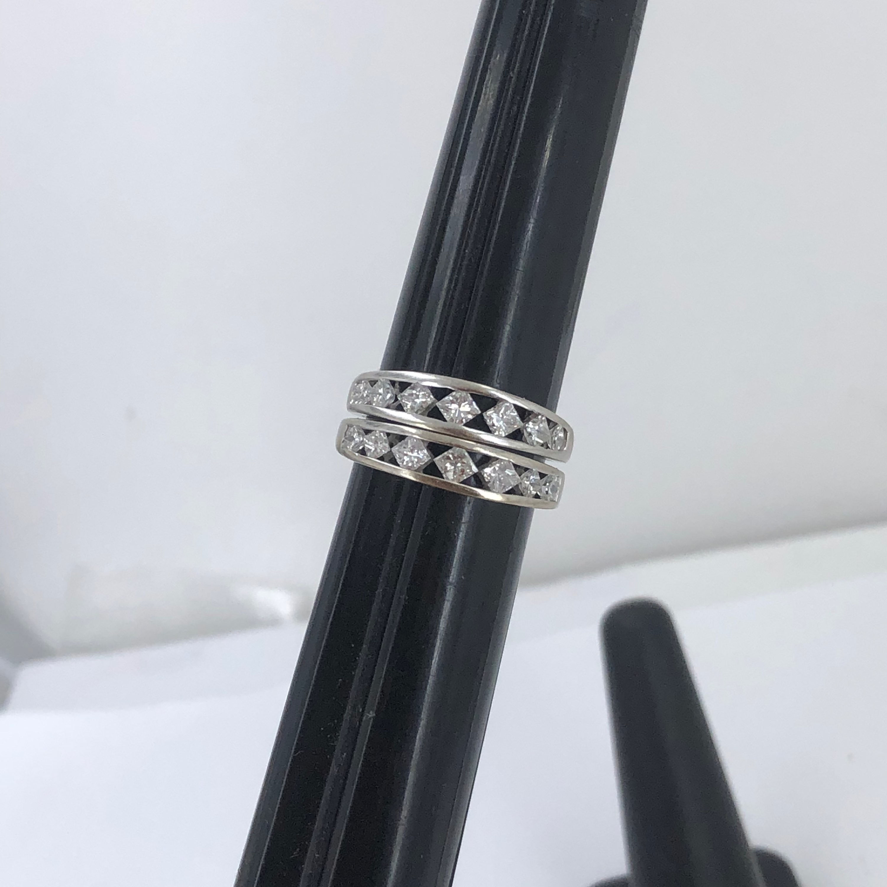 14k white gold diamond wedding bands size 7.5