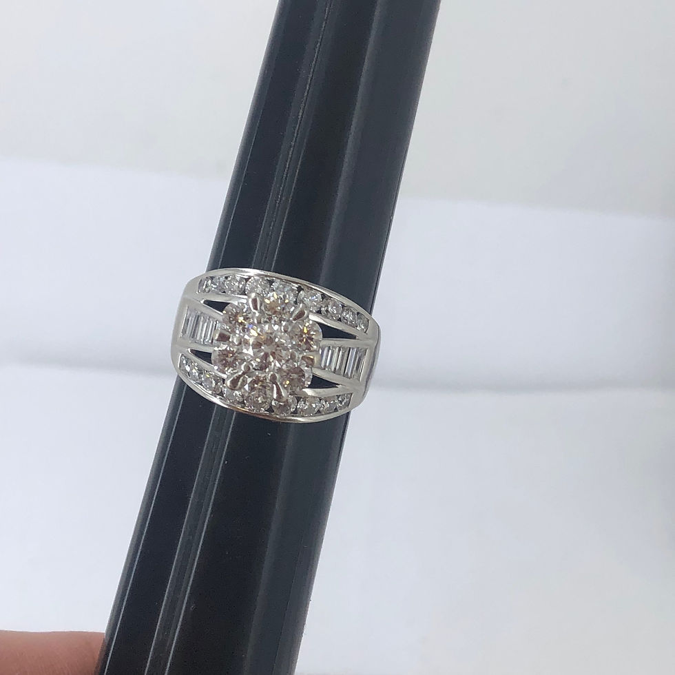 Thumbnail: 14k white gold 3ct diamonds ring size 10