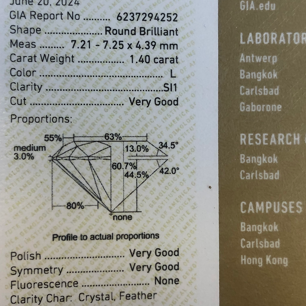 Thumbnail: Gia certified 1.40ct L si1 round natural  diamond 