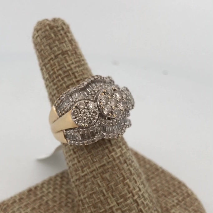 Thumbnail: 10k yellow gold 2.0ct natural diamond ring size 5.5