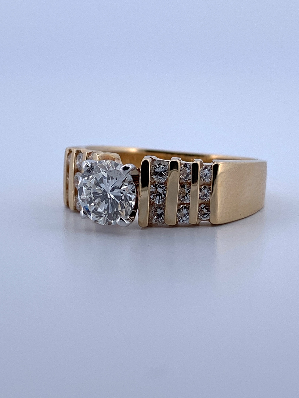 Thumbnail: 14k yellow gold 1.59ct diamond ring size 9