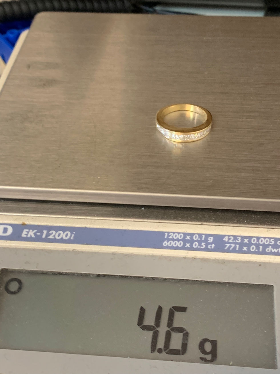 Thumbnail: 14k yellow gold 1ct diamond wedding band size 7