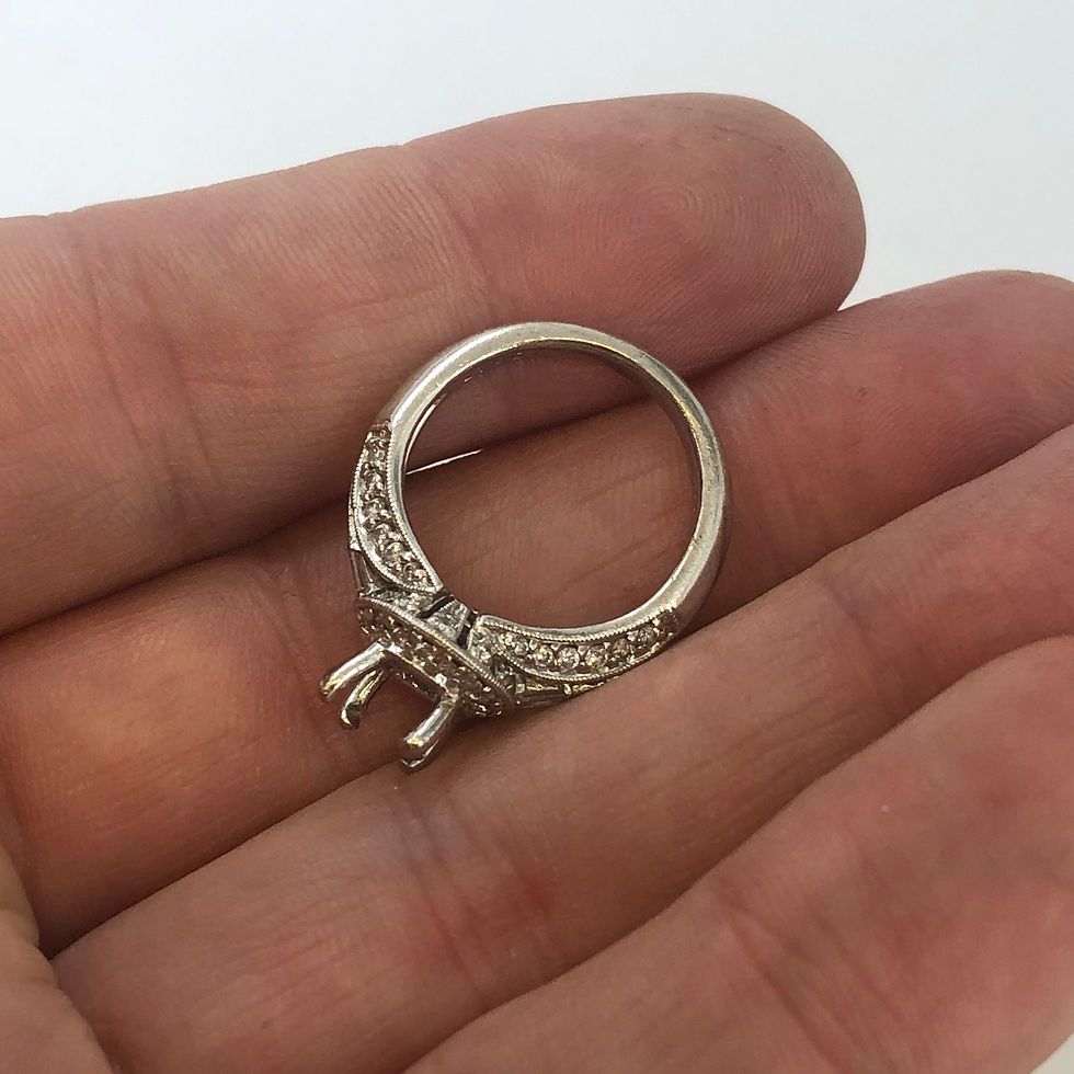 Thumbnail: Parade 18k white gold diamond semi mount ring size 5.5