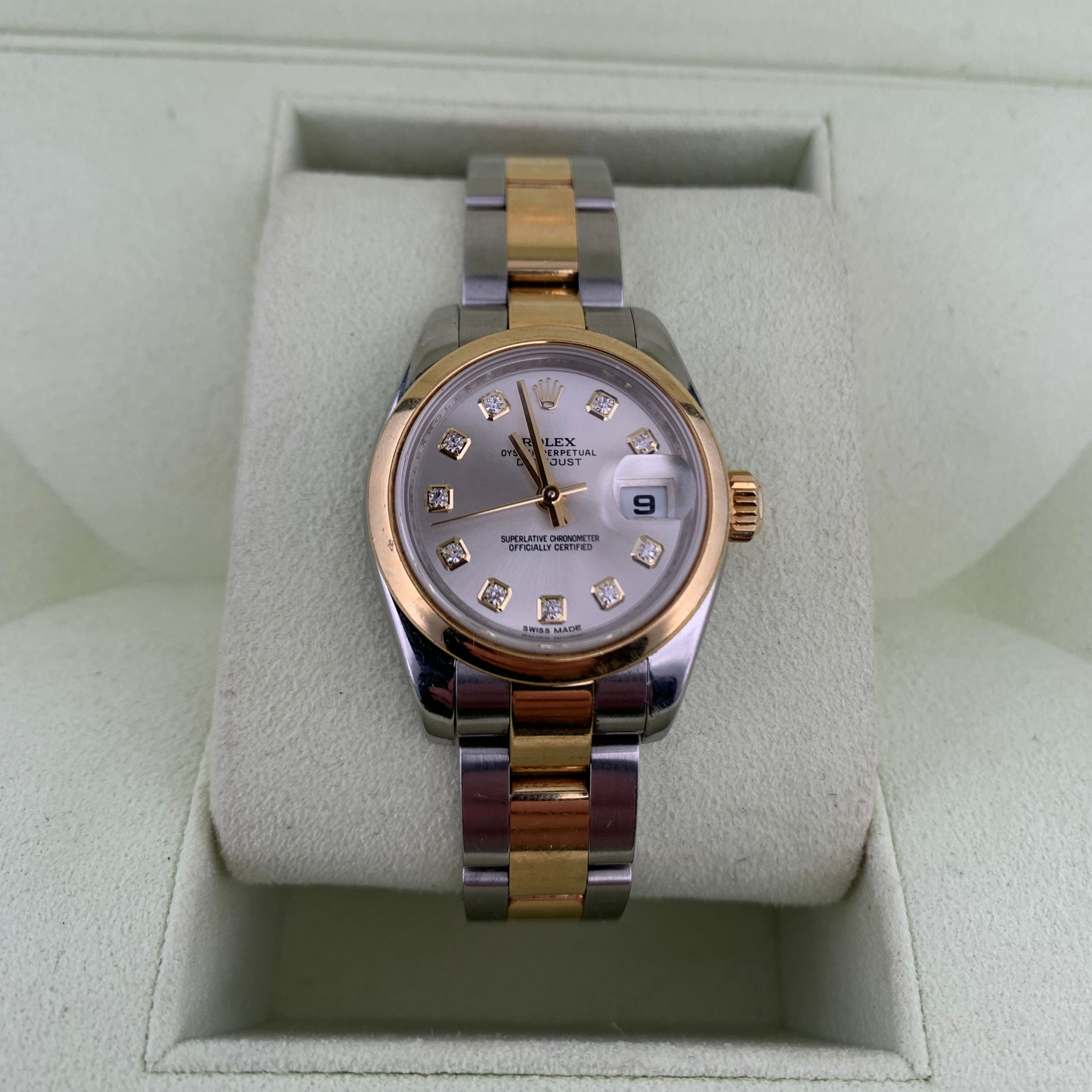Ladise Rolex 26mm diamond dile box & papers