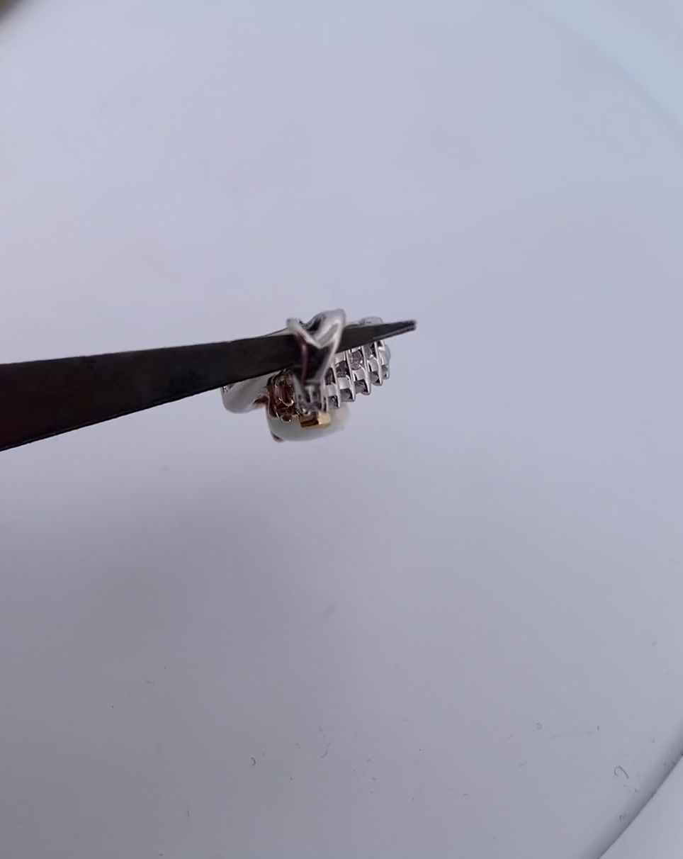 Thumbnail: 14k -10k opal & diamond pendant 