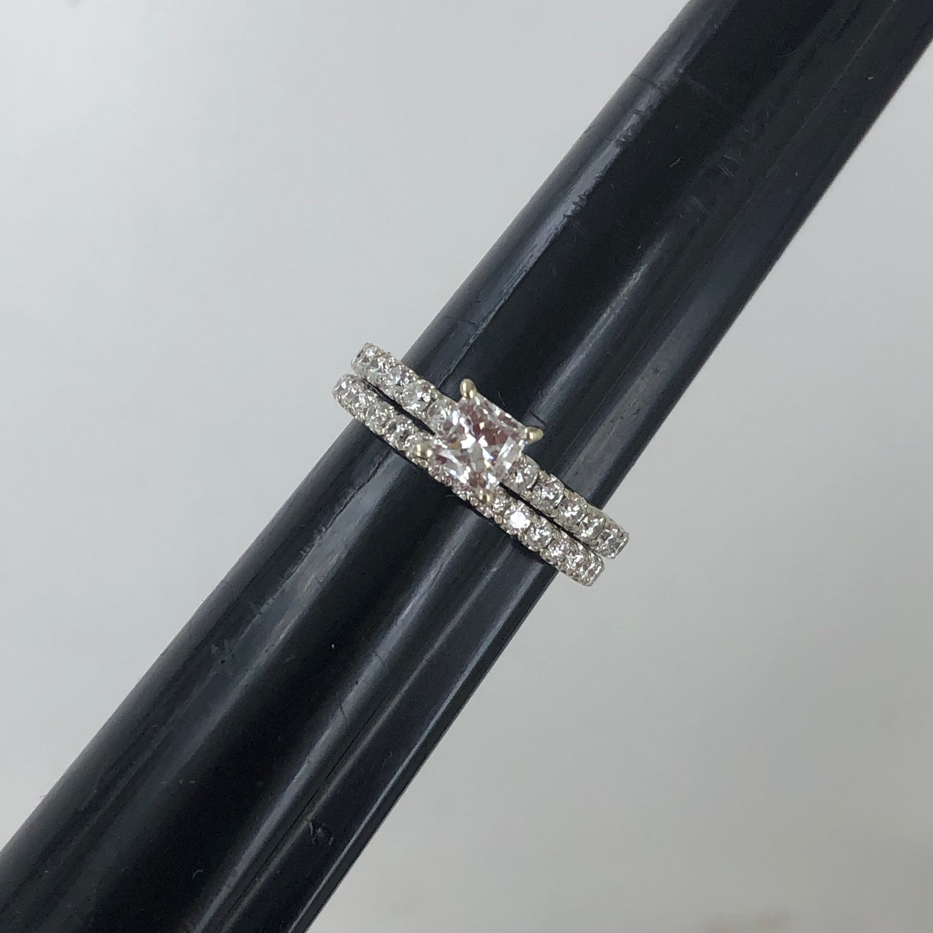 14k white gold leo diamonds ring set size 6