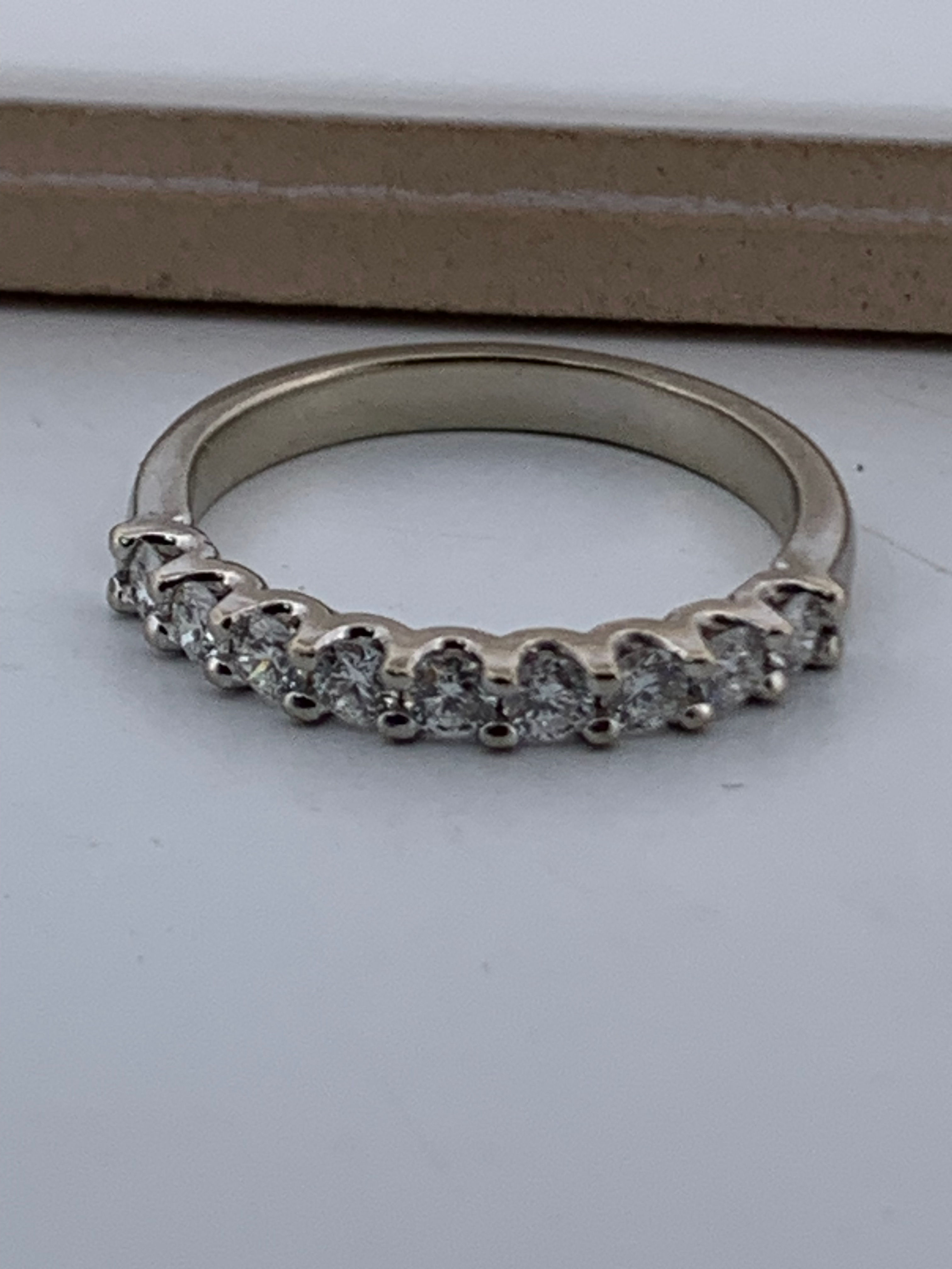 14k white gold diamond weds band size 6