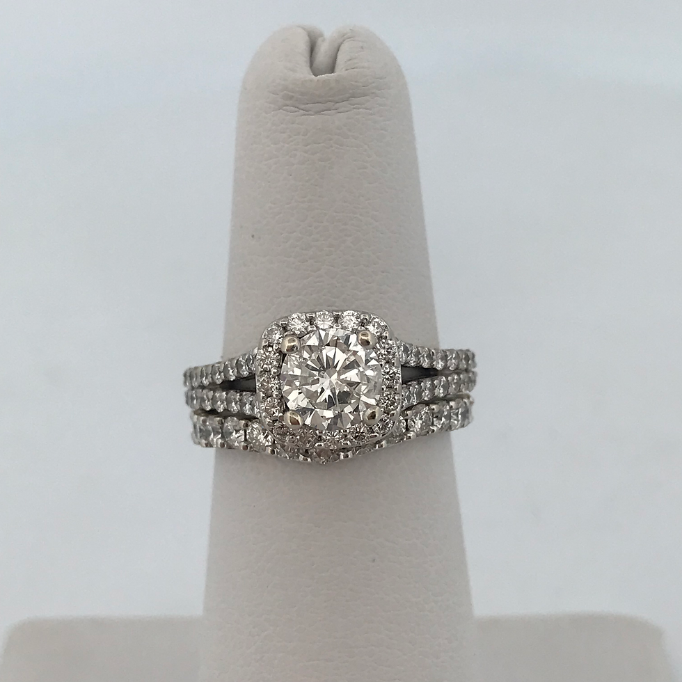 Thumbnail: 14k white gold 2.14ct Diamond Ring set size 6.5